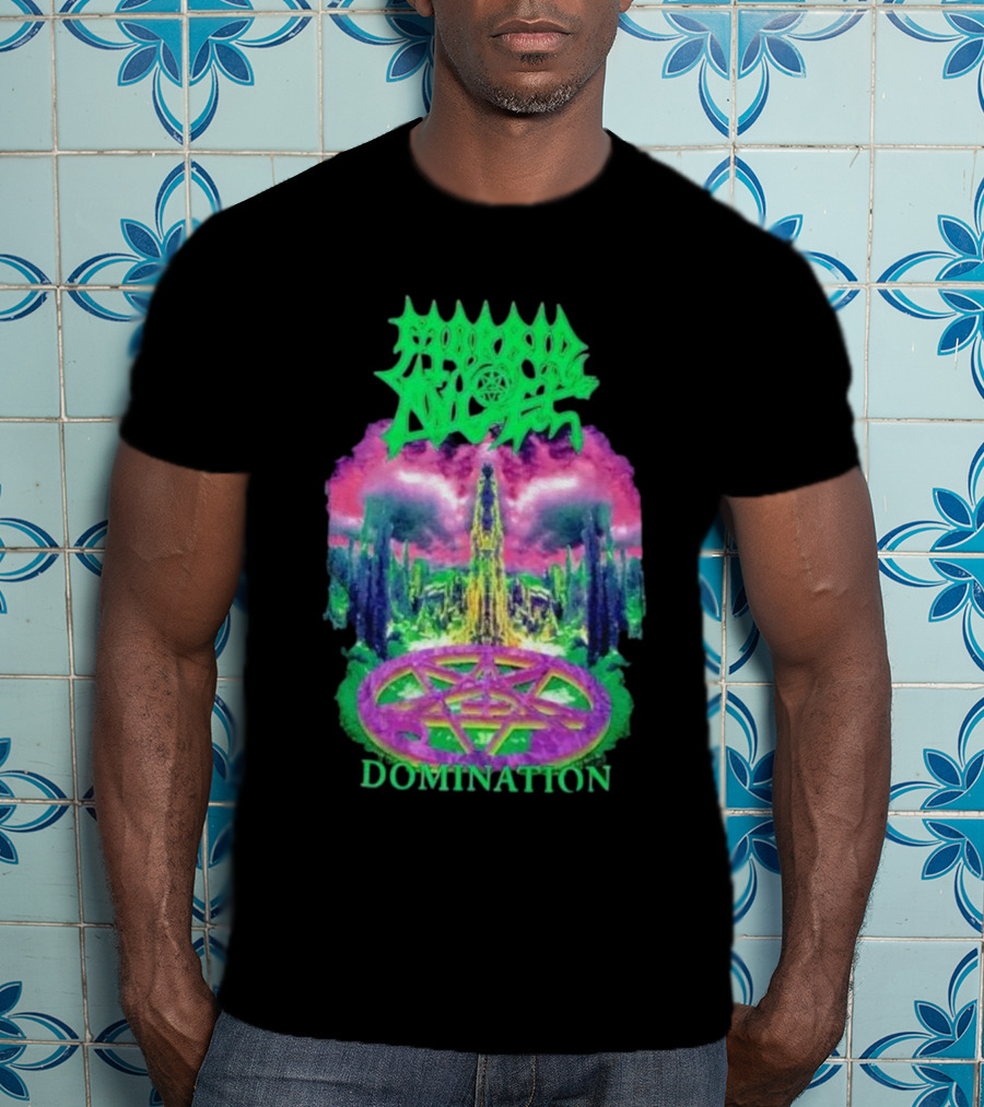 Morbid Angel Domination Pentagram Psychedelic Landscape Iconic T-Shirt
