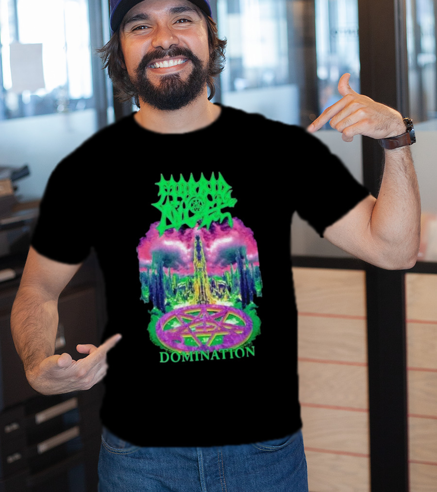 Morbid Angel Domination Pentagram Psychedelic Landscape Iconic T-Shirt