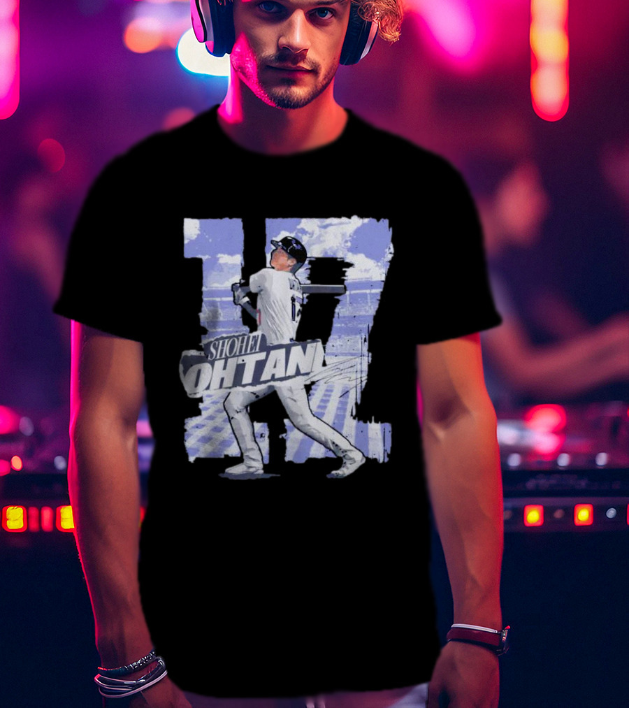 Shohei Ohtani Baseball Cartoon 17 Signature T-Shirt