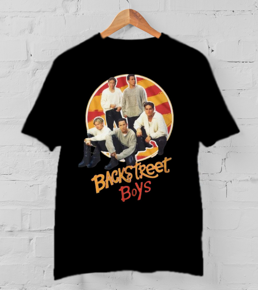 Backstreet Boys Striped Circle Group Image T-Shirt