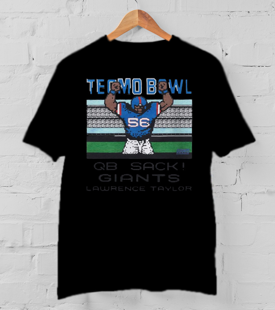 Tecmo Bowl Giants Lawrence Taylor QB Sack Retro Style 56 T-Shirt