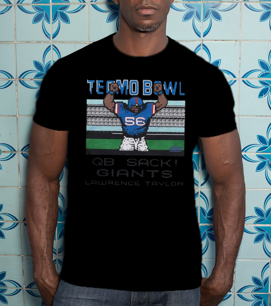 Tecmo Bowl Giants Lawrence Taylor QB Sack Retro Style 56 T-Shirt
