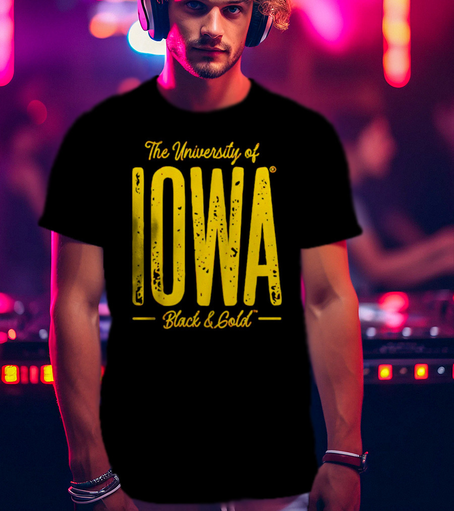 University Of Iowa Black And Gold IOWA T-Shirt