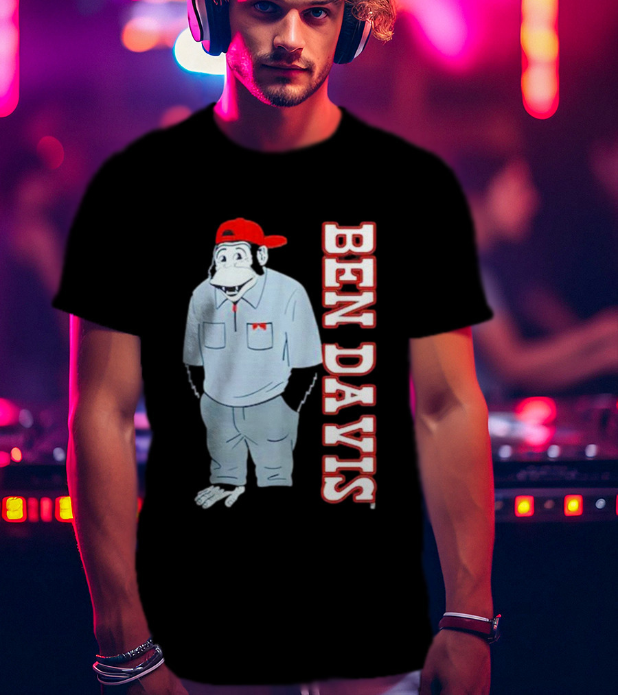 BEN DAVIS Monkey In Red Cap And Workwear T-Shirt