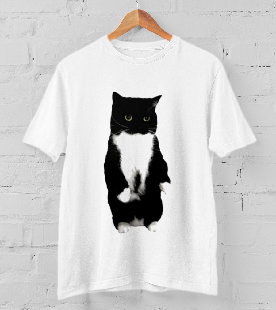Cat Unico Uniuni Black And White Standing Cat T-Shirt