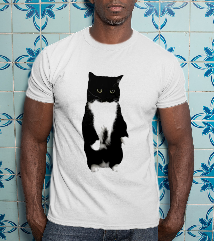Cat Unico Uniuni Black And White Standing Cat T-Shirt