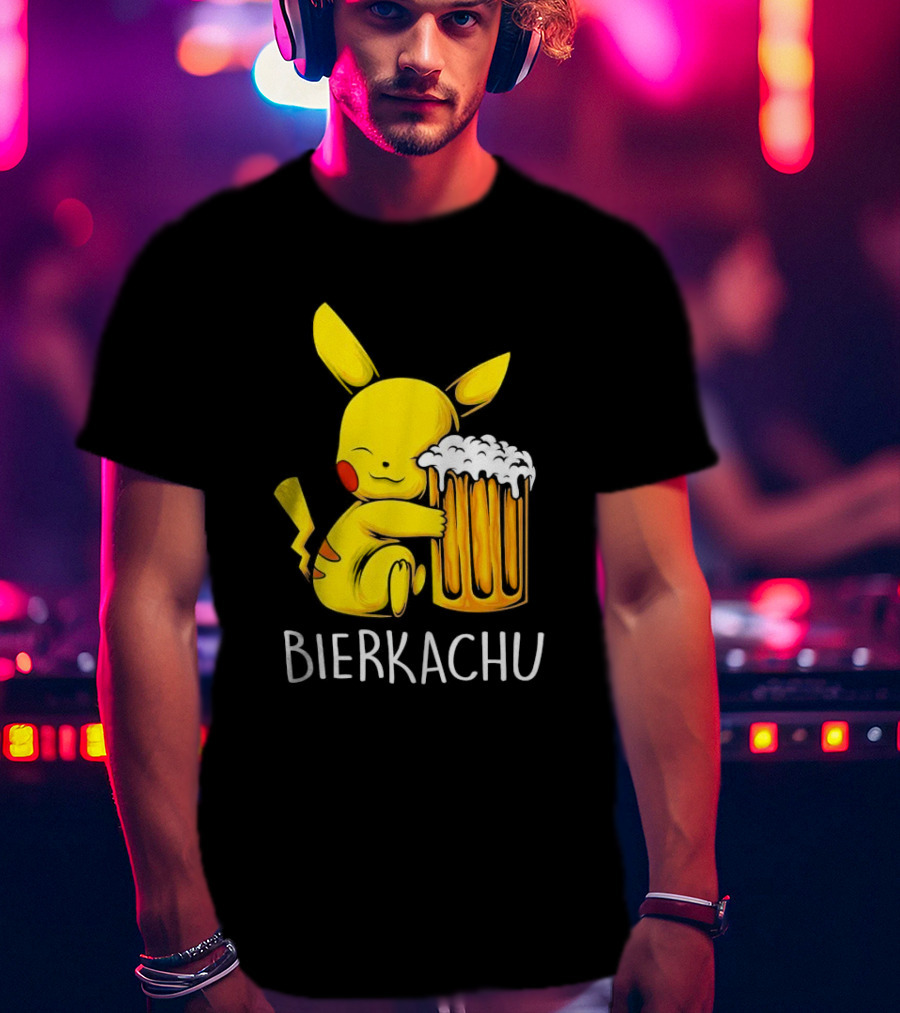 Pokemon Pikachu Bierkachu With Beer Mug T-Shirt