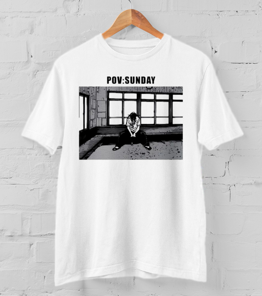 POV Sunday Manga Style Sit Alone Scene T-Shirt