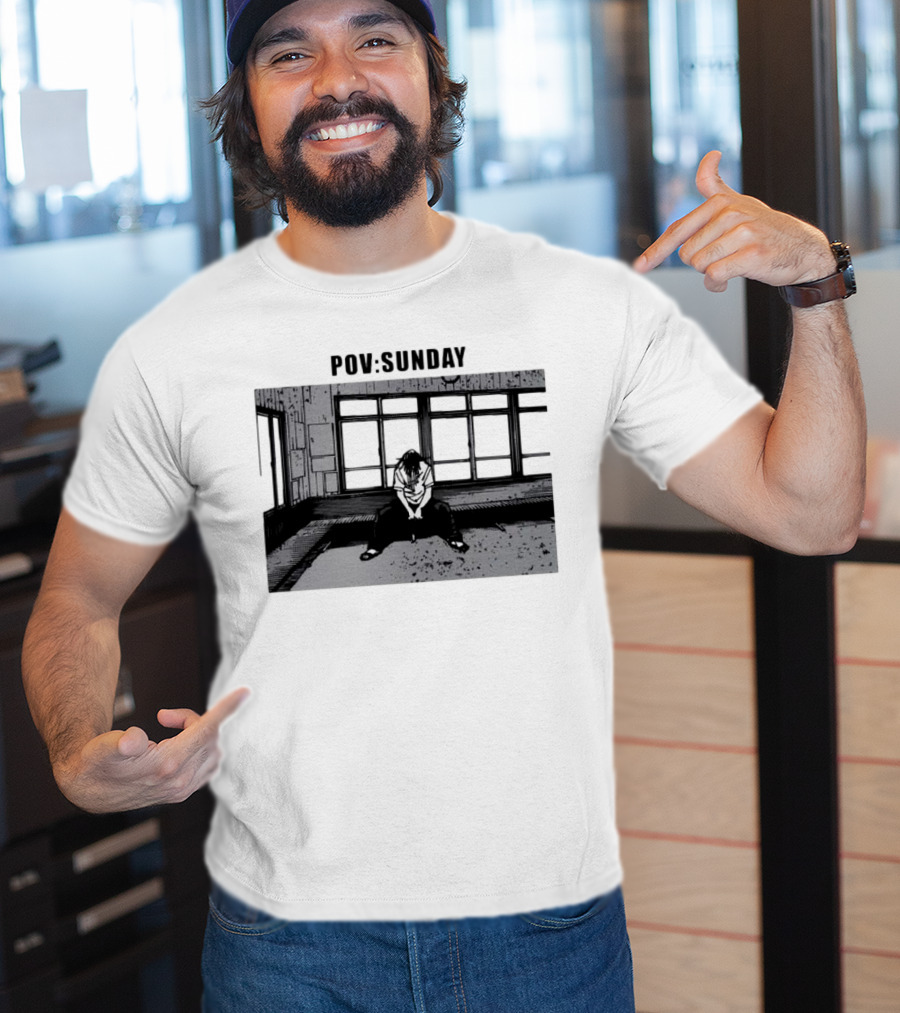 POV Sunday Manga Style Sit Alone Scene T-Shirt