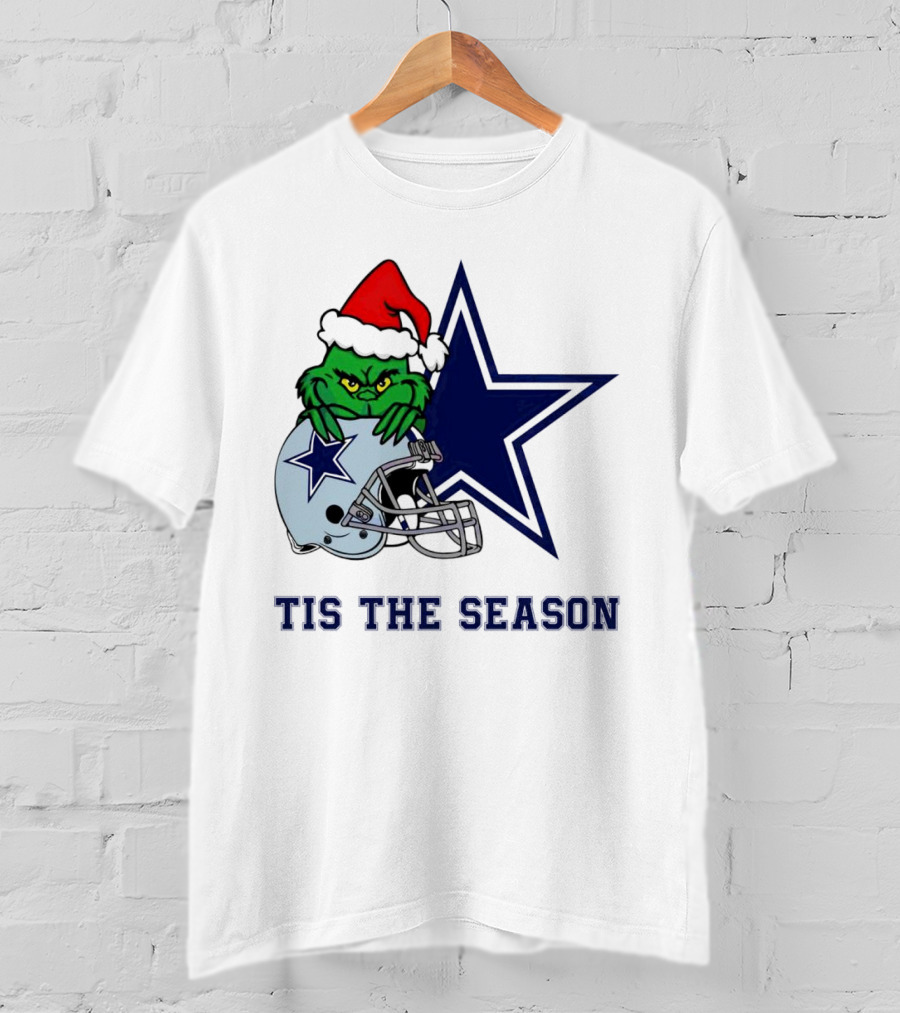Santa Grinch Dallas Cowboys Tis The Season Christmas T-Shirt
