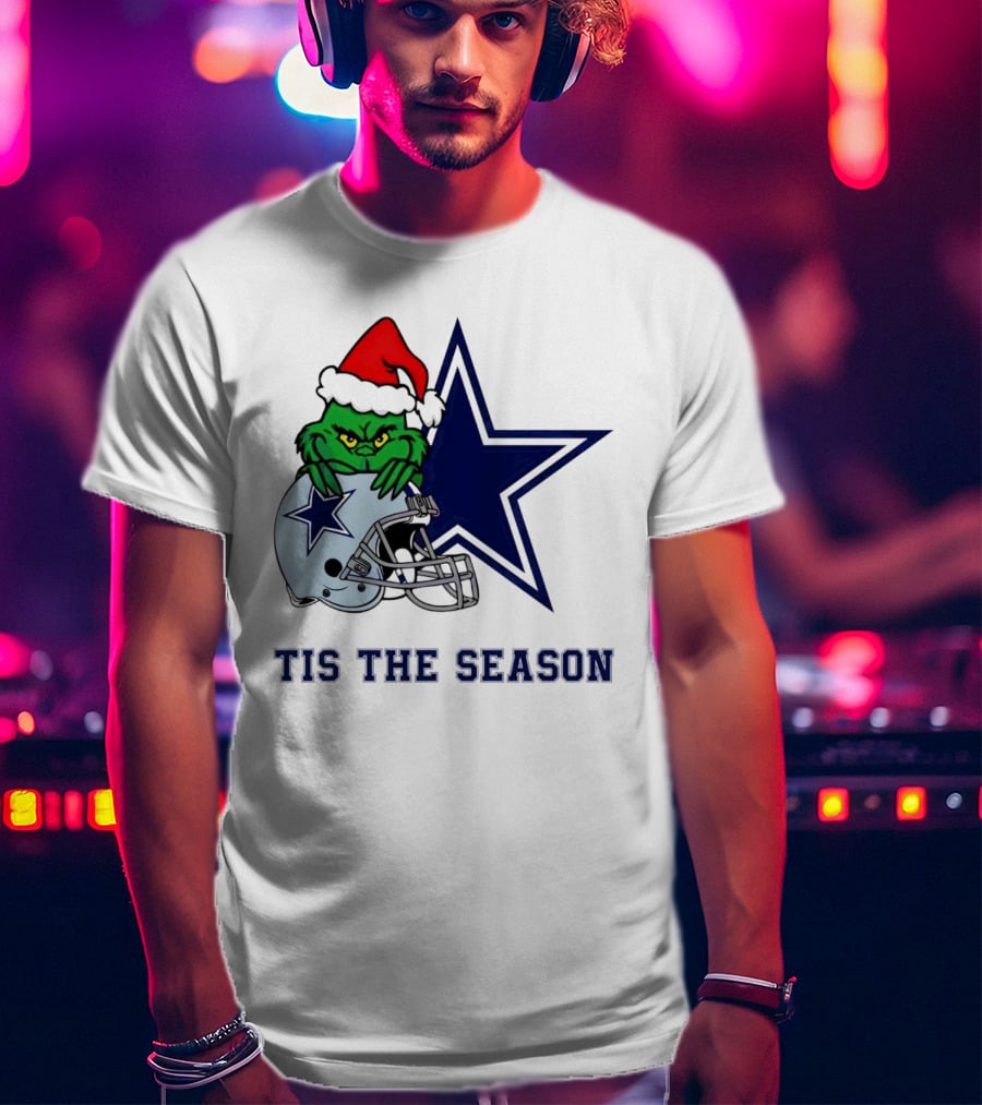 Santa Grinch Dallas Cowboys Tis The Season Christmas T-Shirt
