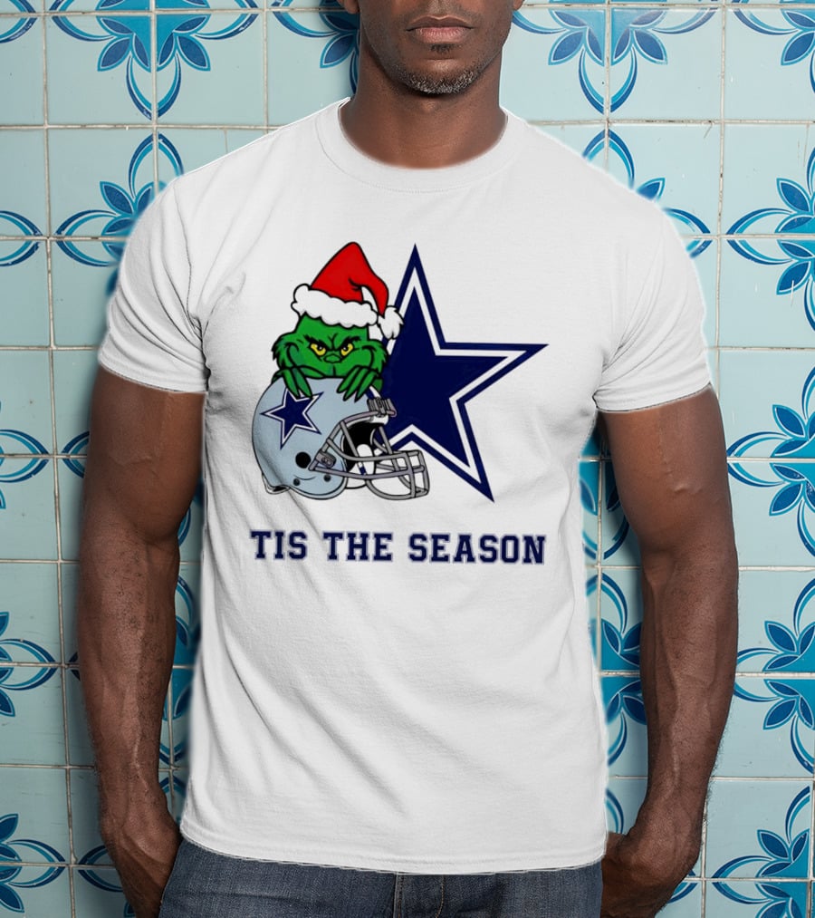 Santa Grinch Dallas Cowboys Tis The Season Christmas T-Shirt