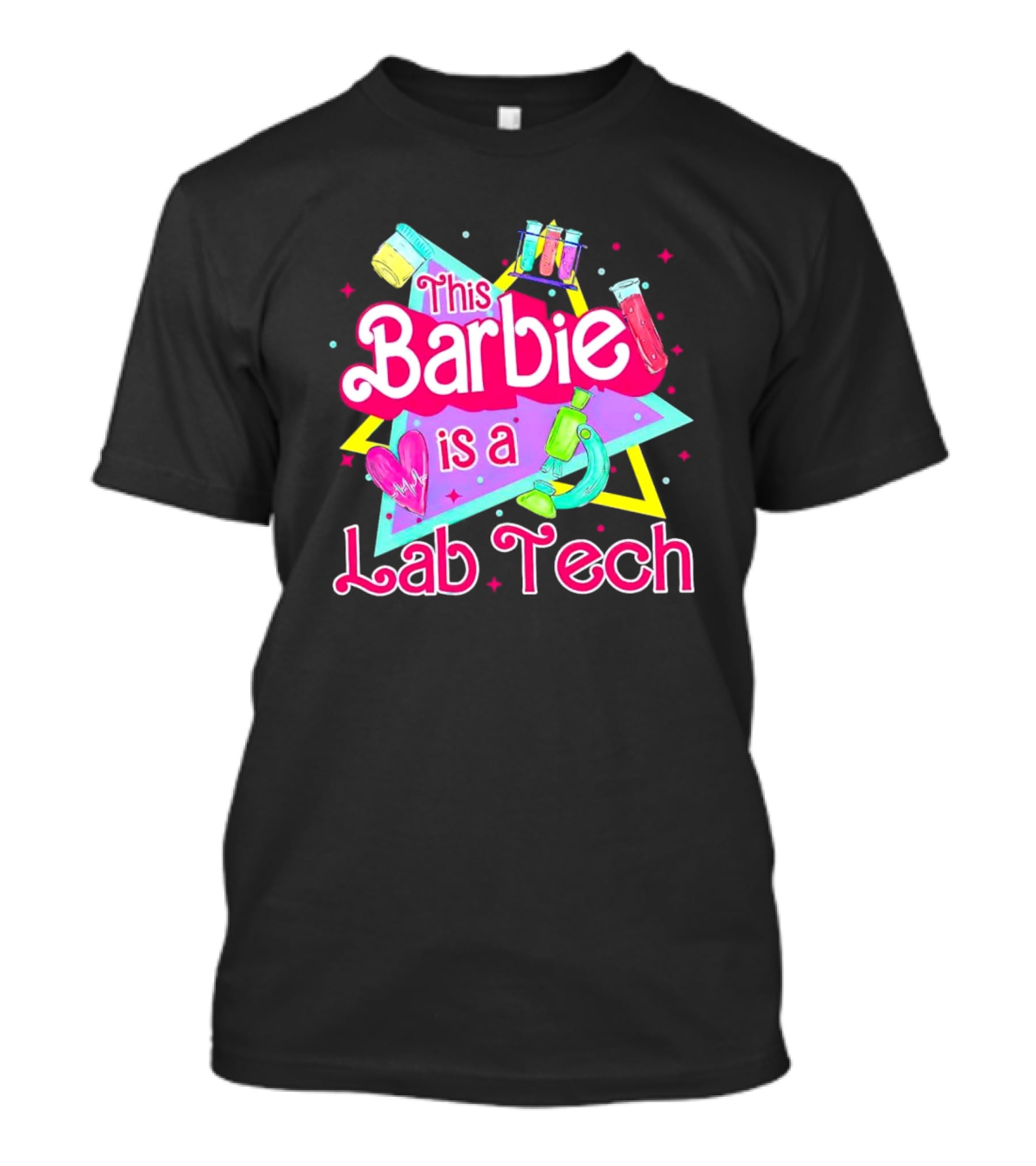This Barbie Is A Lab Tech Neon Science Icons And Microbiology T-Shirt