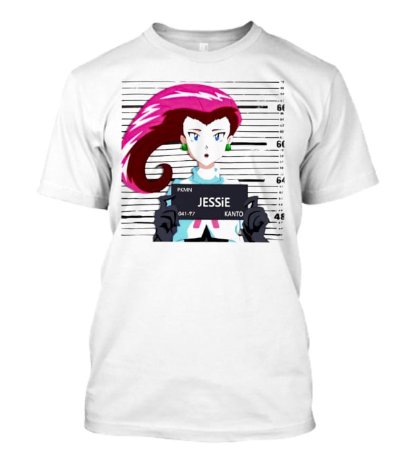 Jessie Mugshot Team Rocket Pokemon Anime T-Shirt