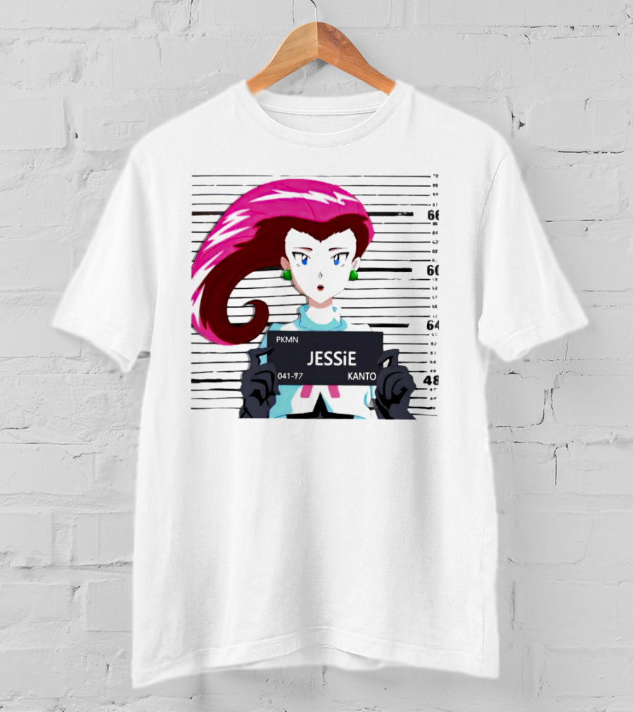 Jessie Mugshot Team Rocket Pokemon Anime T-Shirt