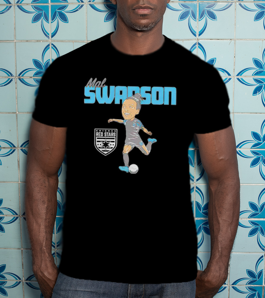 Mal Swanson Chicago Red Stars Soccer Caricature T-Shirt