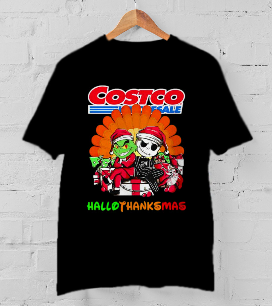 Costco Wholesale Grinch And Jack Skellington HalloThanksMas T-Shirt