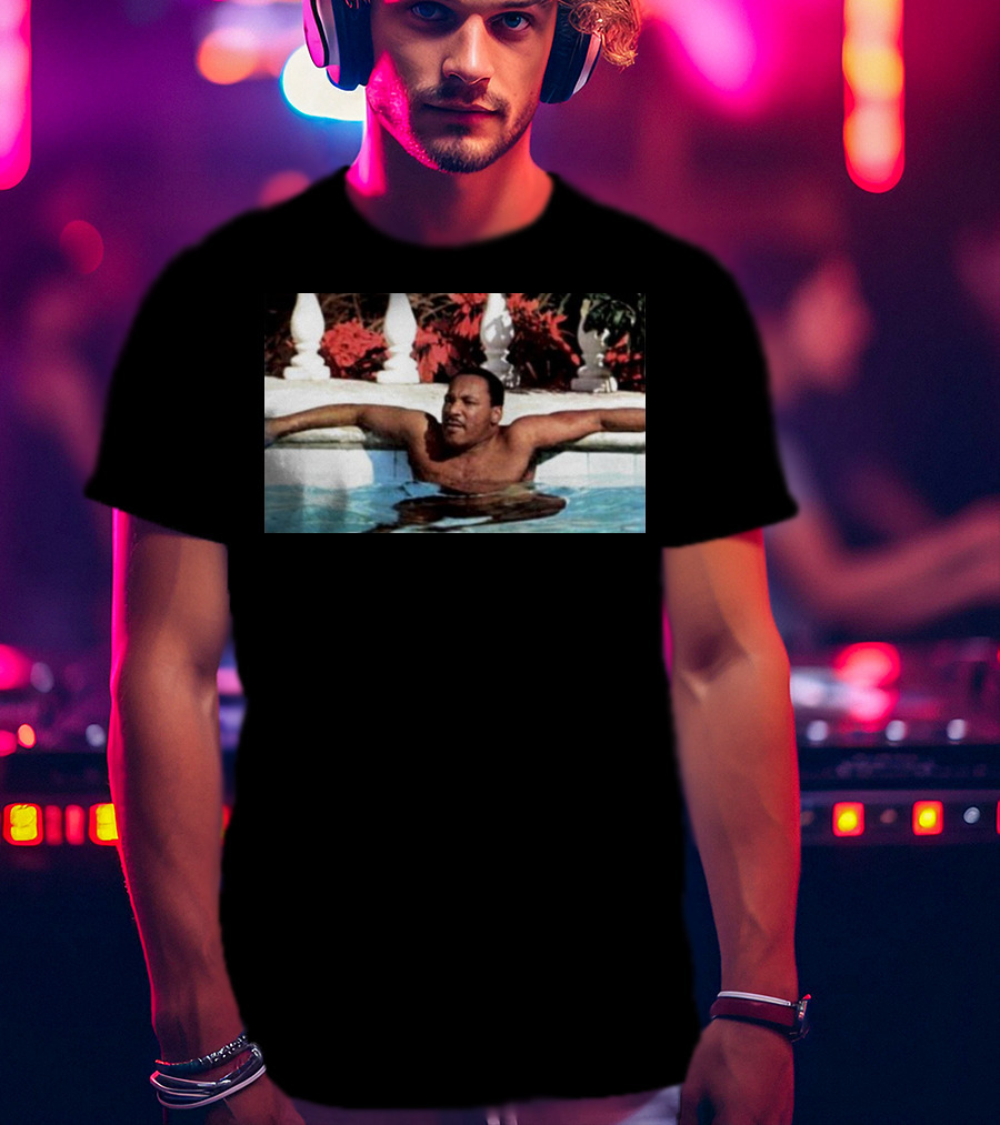 Martin Luther King Jr Relaxing In A Pool With Tropical Surroundings T-Shirt