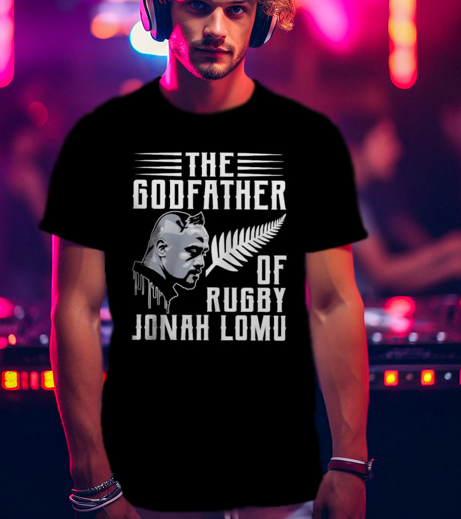 The Godfather Of Rugby Jonah Lomu New Zealand Fern T-Shirt
