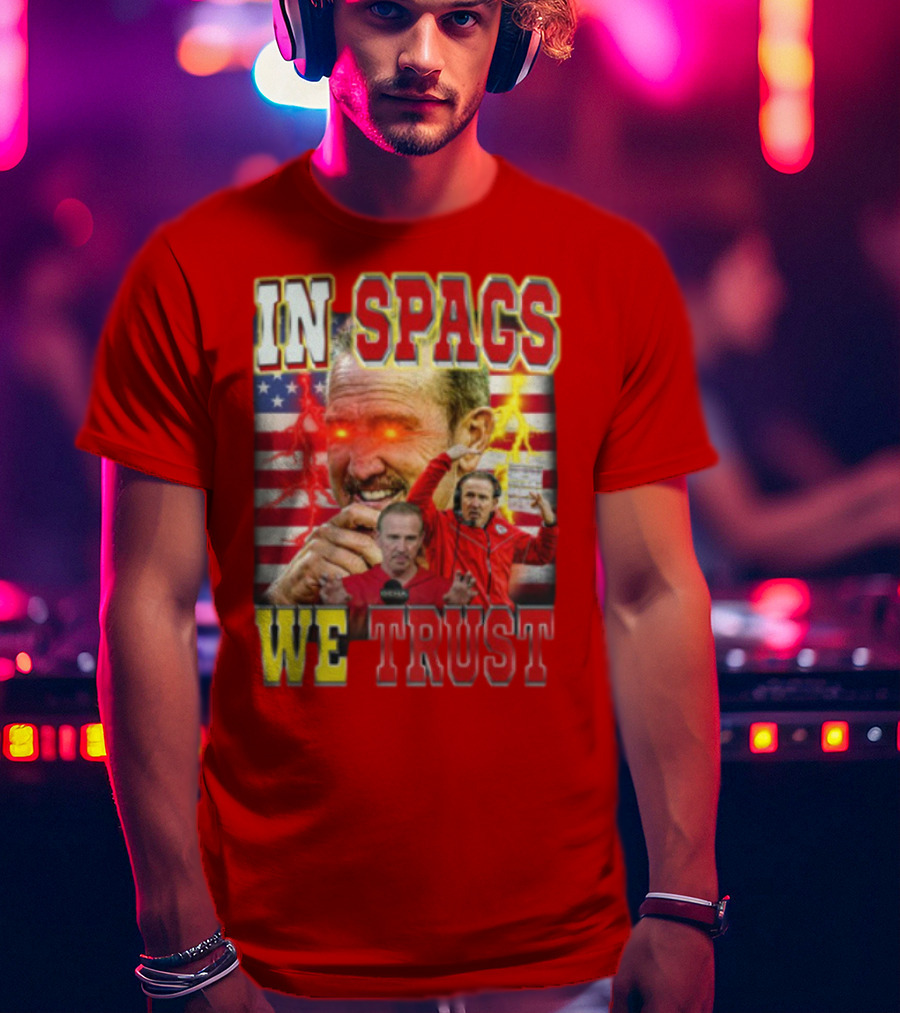 In Spags We Trust Chiefs USA Flag Football Coach Red Eyed T-Shirt