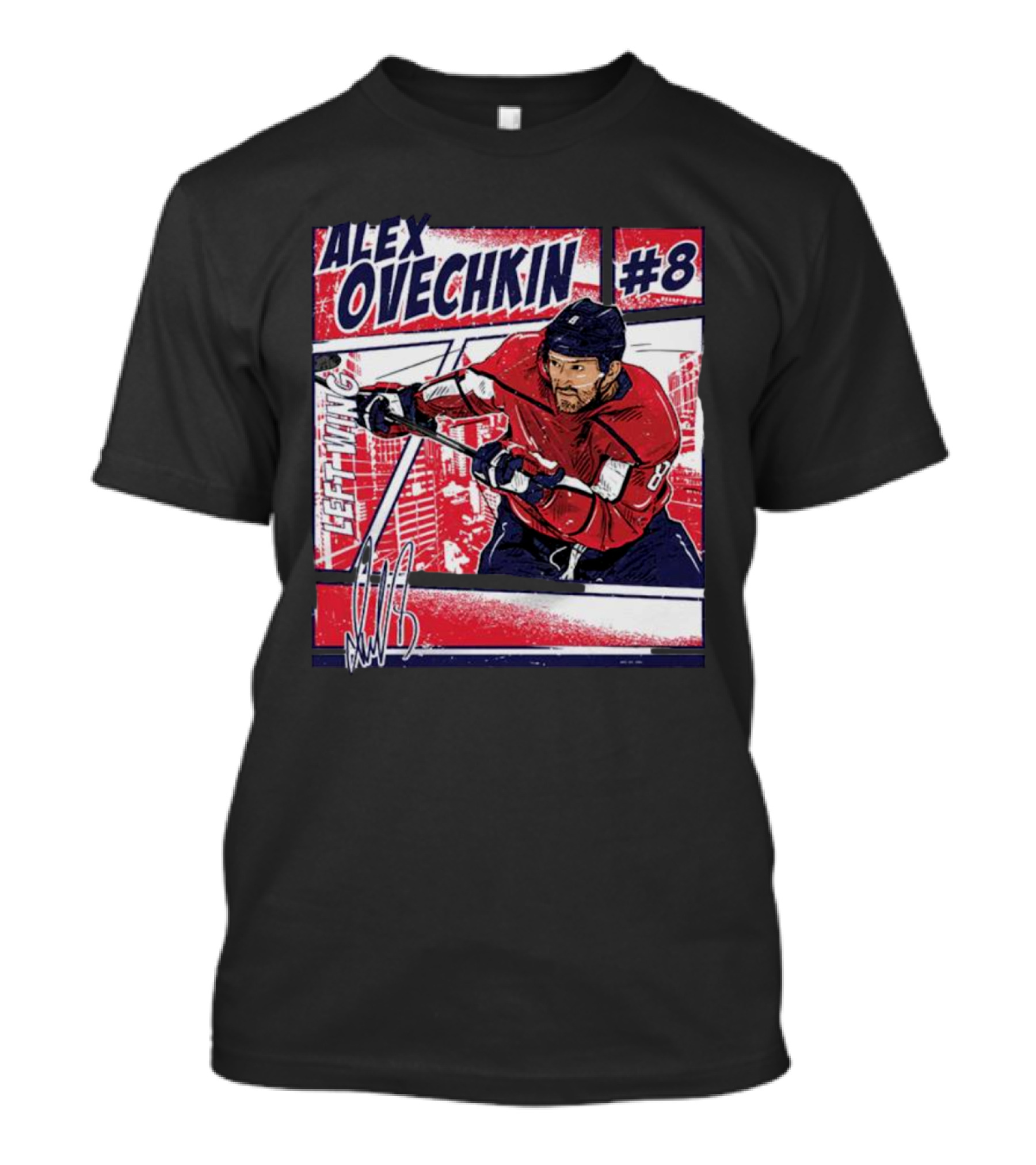 Alex Ovechkin #8 Washington Comic Left Wing Hockey T-Shirt