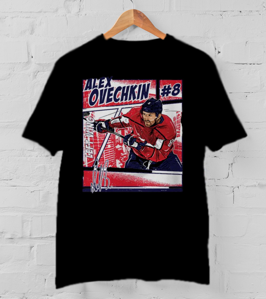 Alex Ovechkin #8 Washington Comic Left Wing Hockey T-Shirt