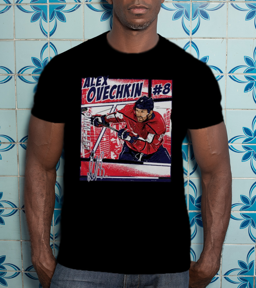 Alex Ovechkin #8 Washington Comic Left Wing Hockey T-Shirt