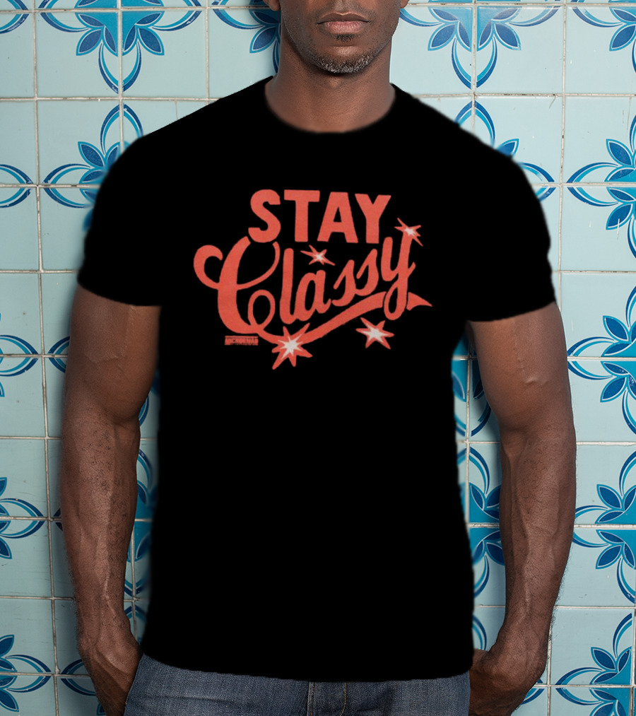 Anchorman Stay Classy Red Text With Stars T-Shirt