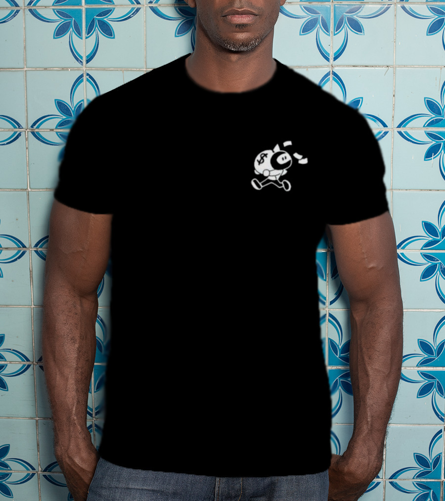 Cleanbois Monarch Running Piggy Bank With Dollar Bills T-Shirt