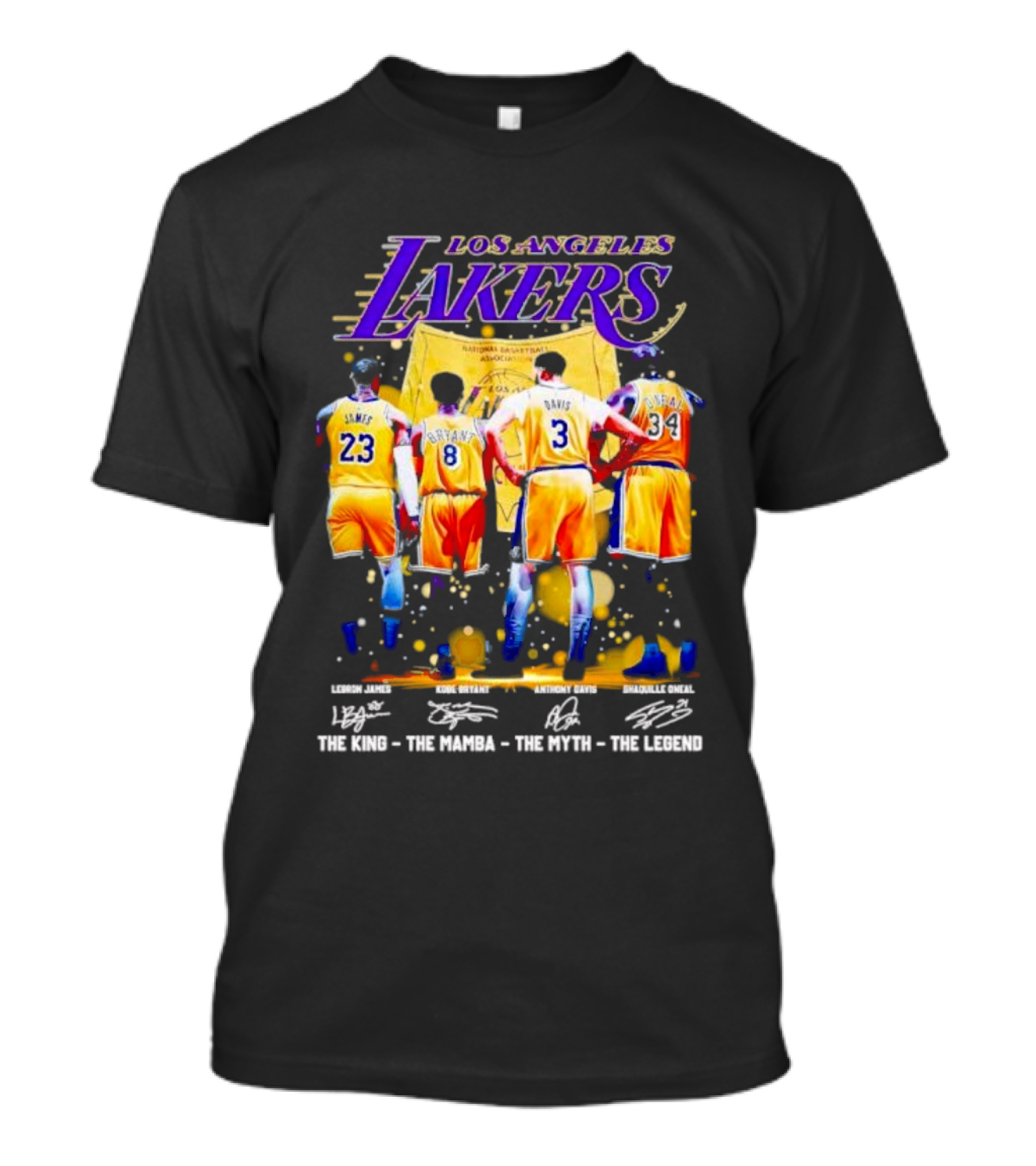 Los Angeles Lakers LeBron James Kobe Bryant Anthony Davis Shaquille O'Neal The King The Mamba The Myth The Legend T-Shirt