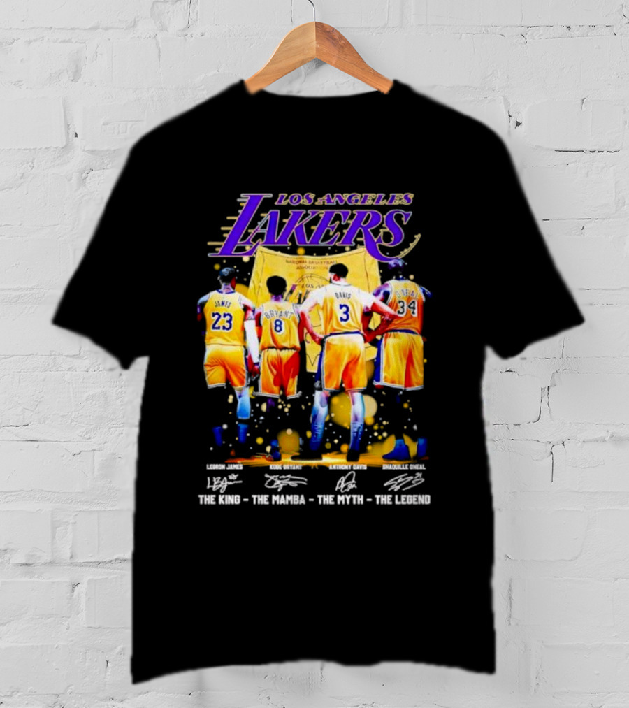 Los Angeles Lakers LeBron James Kobe Bryant Anthony Davis Shaquille O'Neal The King The Mamba The Myth The Legend T-Shirt