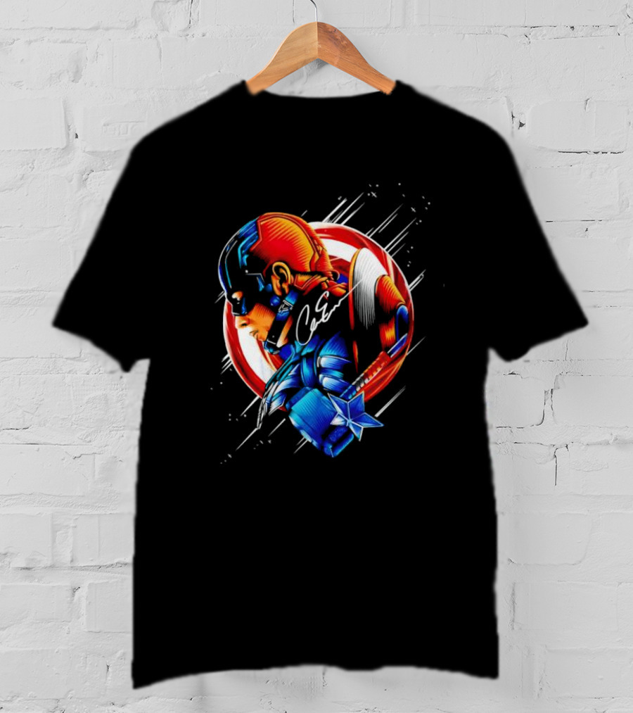 Captain America Profile With Shield Signature T-Shirt