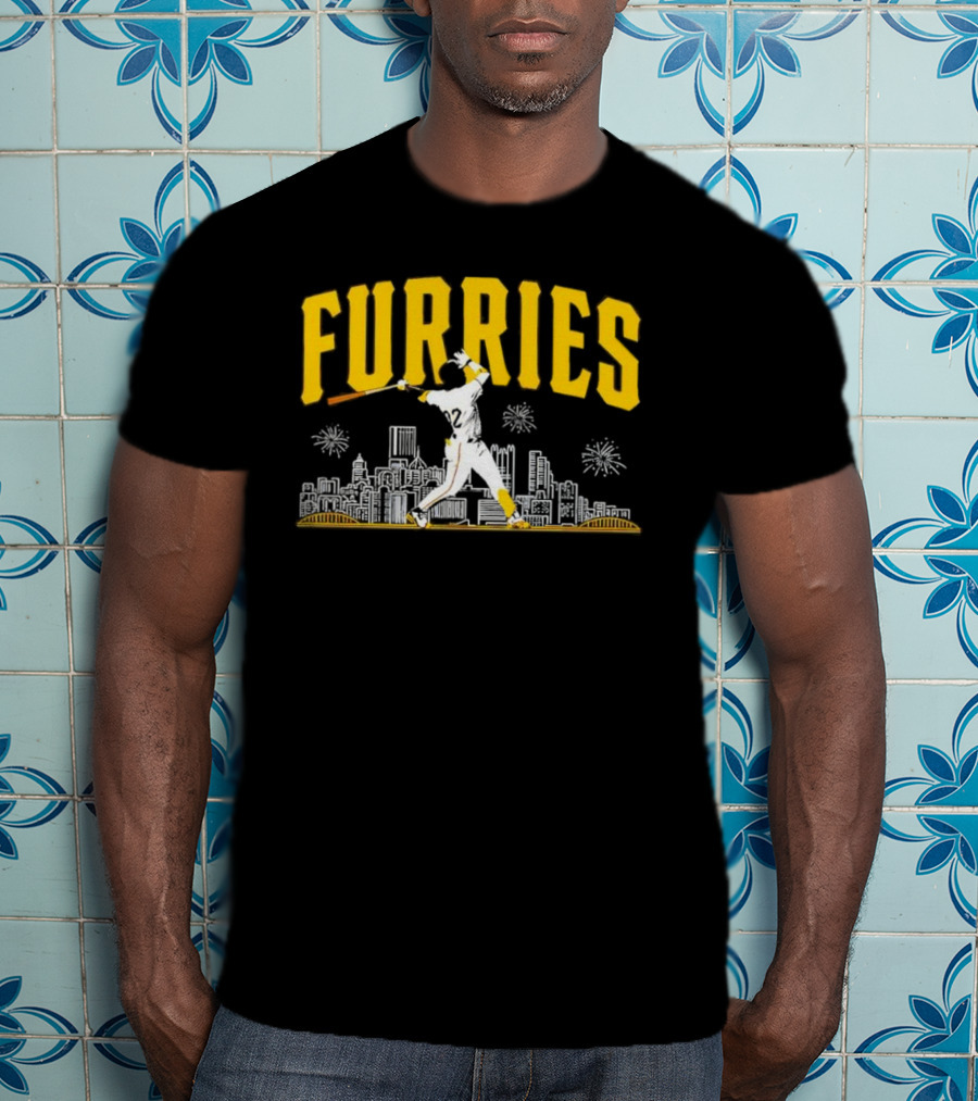 Furries Pittsburgh Baseball Skyline Batter Scene PGHCo T-Shirt
