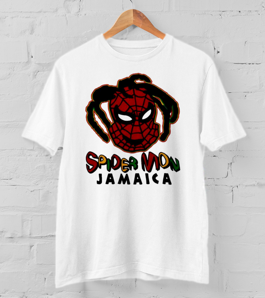 Spider Mon Jamaica Rasta Colors Face T-Shirt