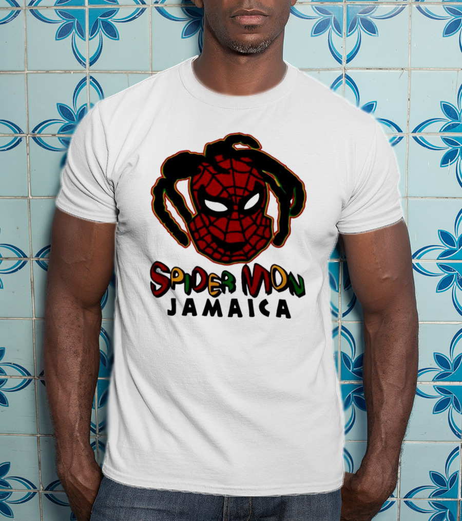 Spider Mon Jamaica Rasta Colors Face T-Shirt