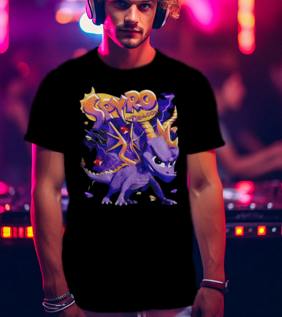 Spyro The Dragon Purple Lightning Gemstones Adventure T-Shirt
