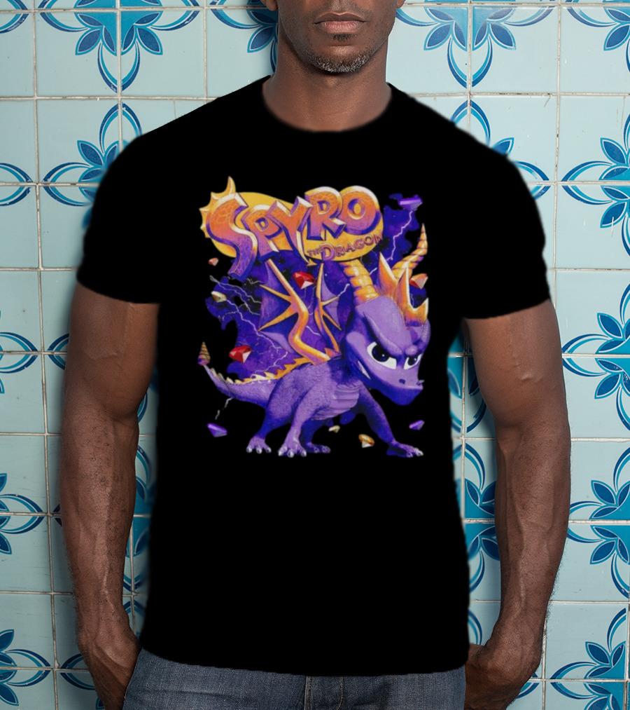Spyro The Dragon Purple Lightning Gemstones Adventure T-Shirt