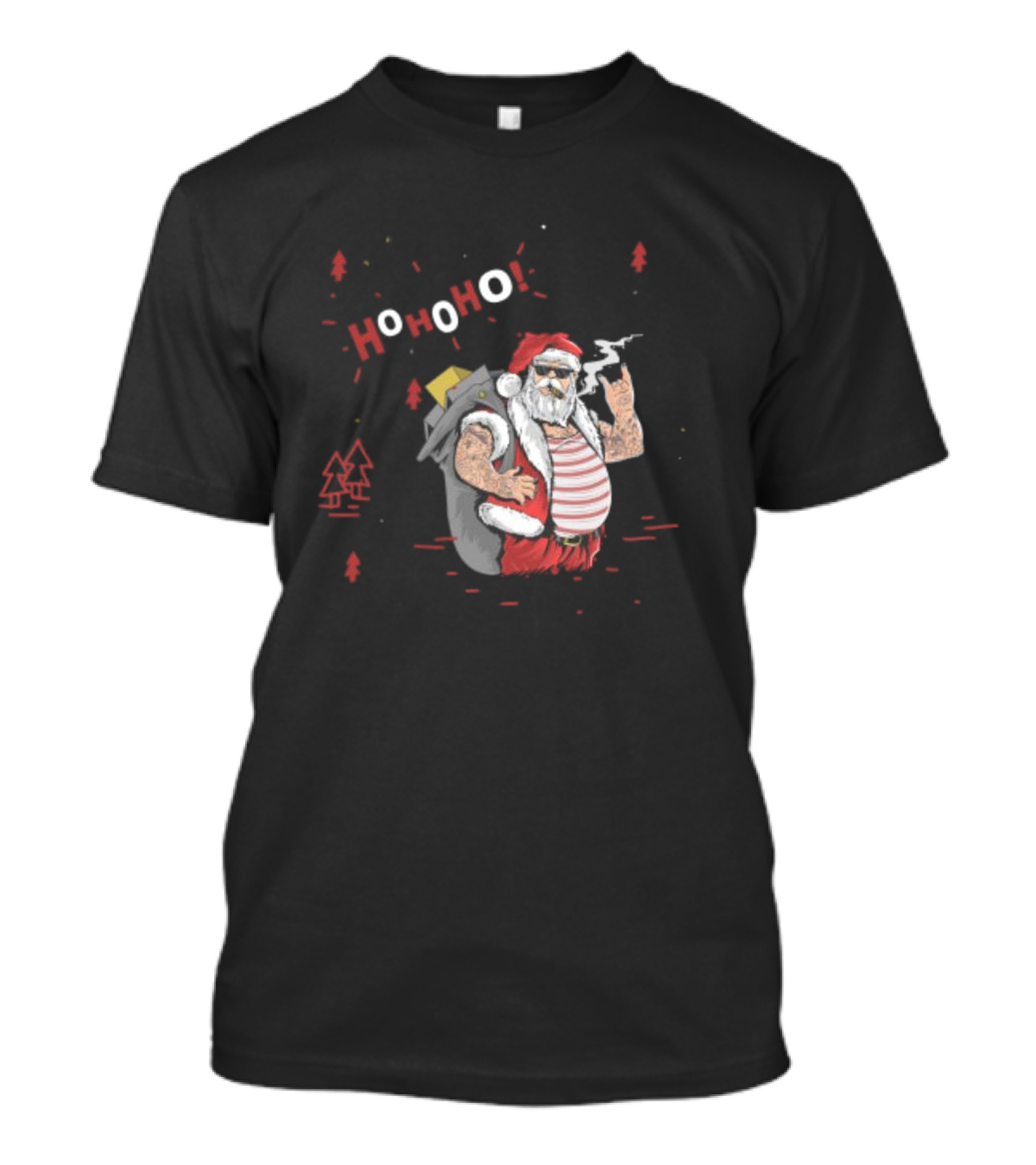 Santa Tricks With Ho Ho Ho Christmas T-Shirt
