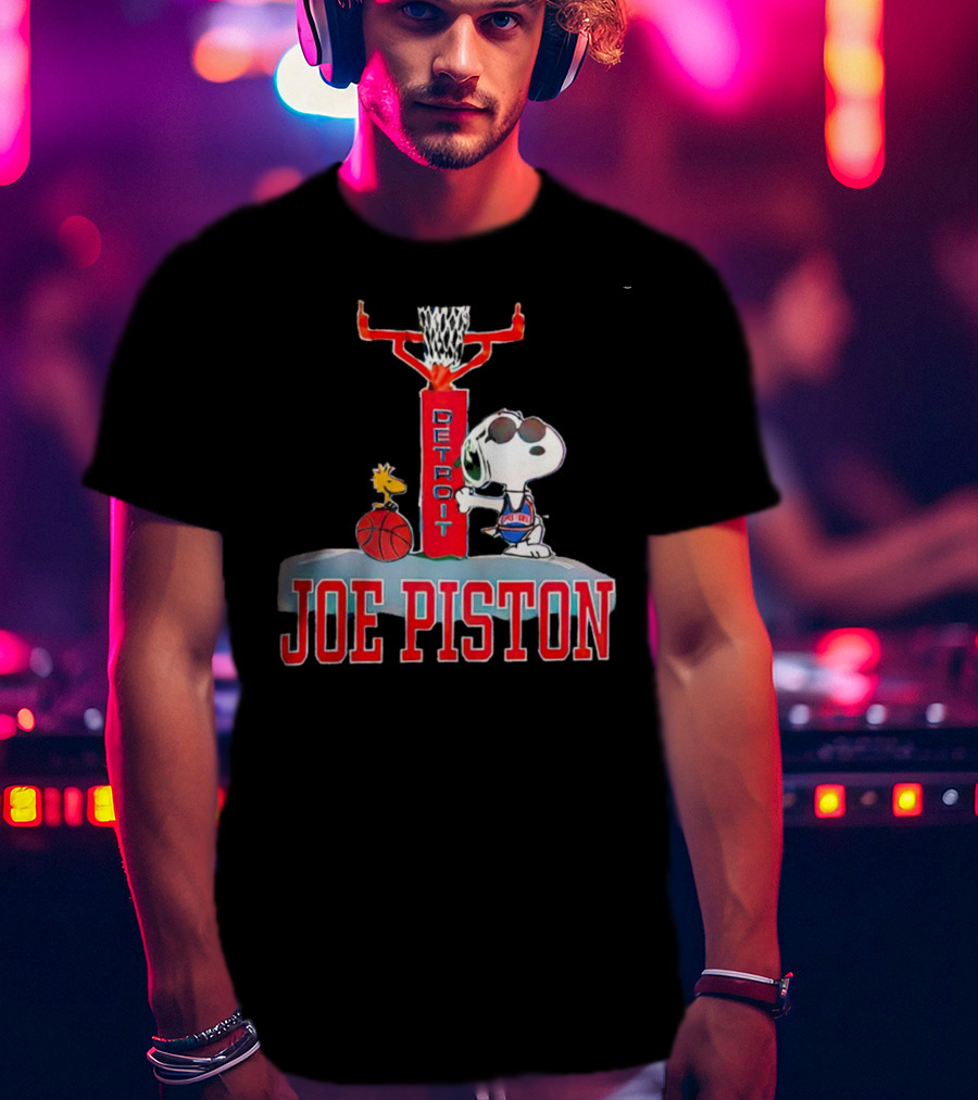 Detroit Joe Piston Snoopy Basketball Detroit T-Shirt