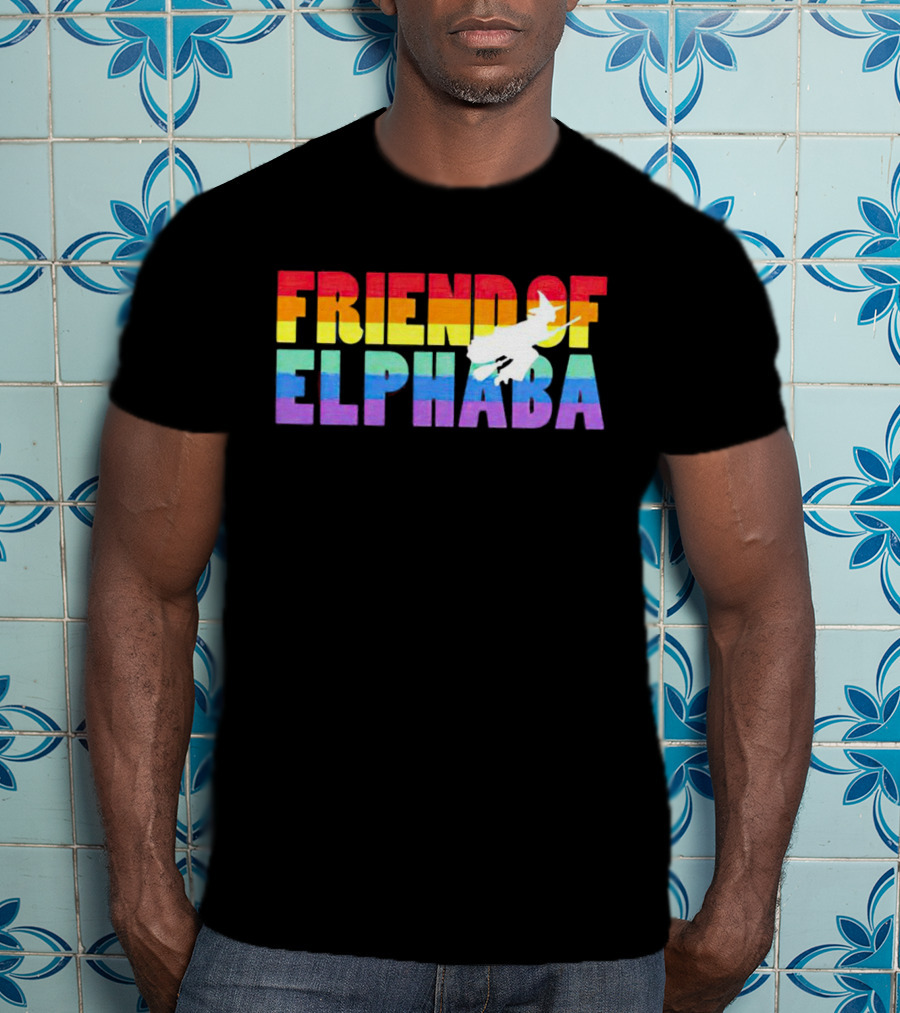 Friend Of Elphaba Pride Rainbow Flying Witch T-Shirt