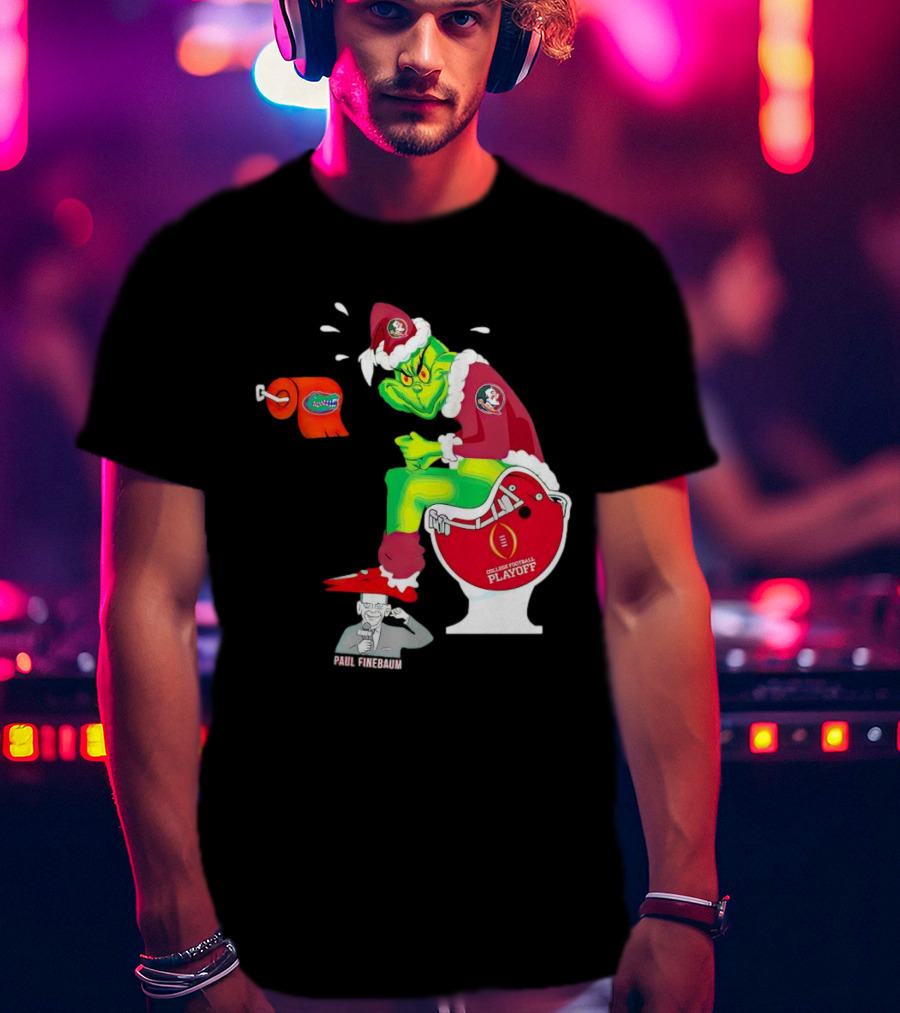 Grinch Florida State Seminoles College Football Playoff Toilet Helmet Paul Finebaum T-Shirt