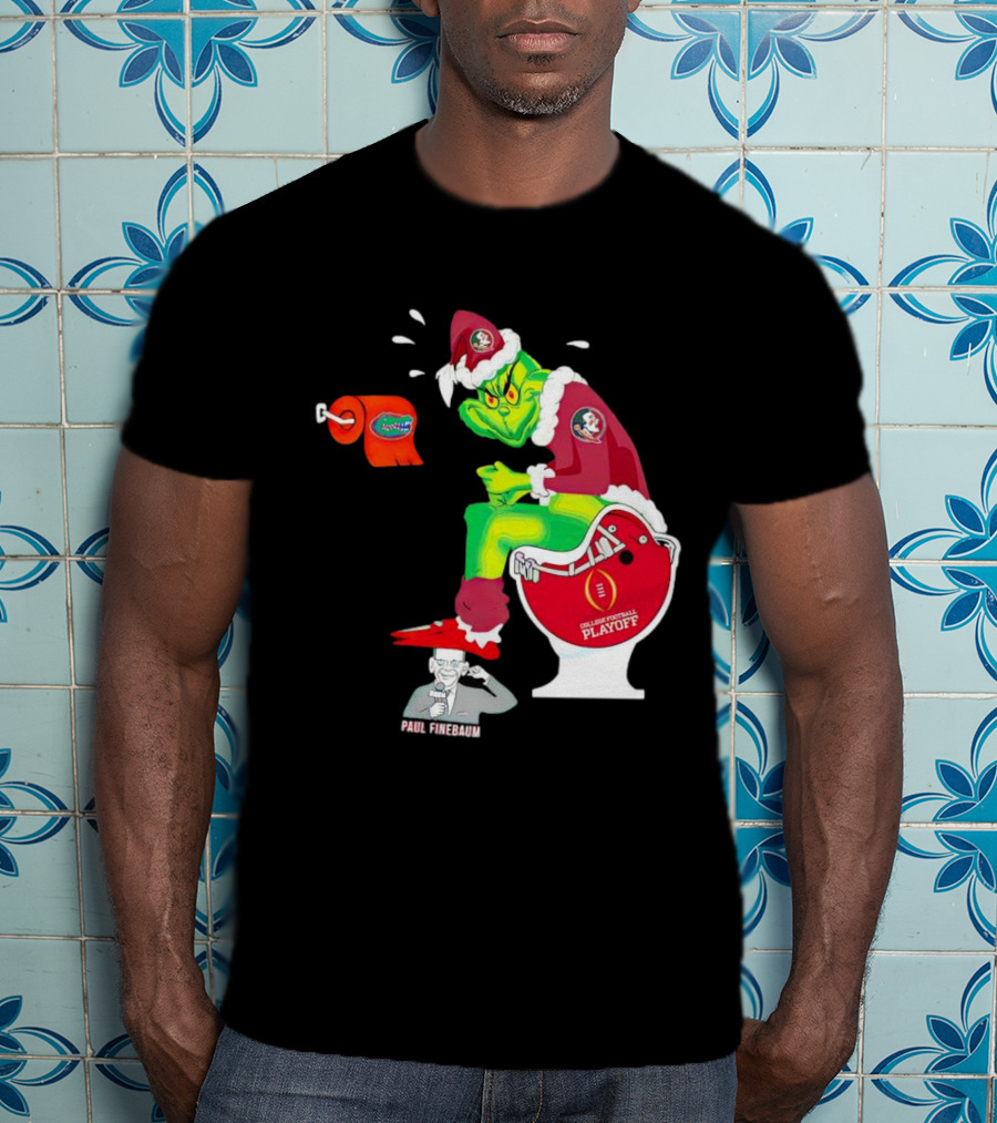 Grinch Florida State Seminoles College Football Playoff Toilet Helmet Paul Finebaum T-Shirt