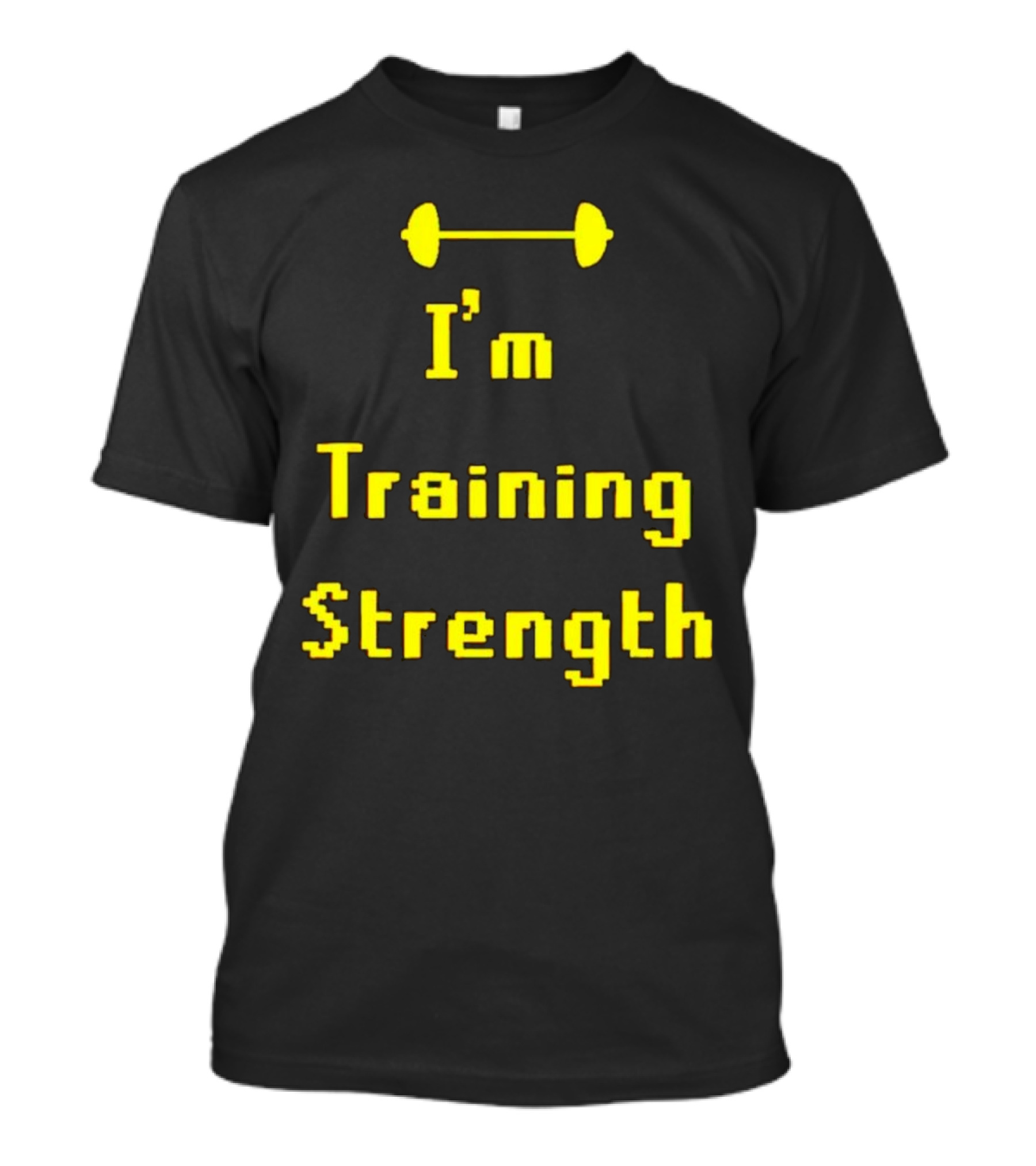 I'm Training Strength Retro Pixel Dumbbell T-Shirt