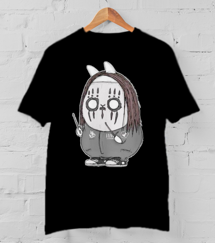 Joey Jordison Fuuki Bunny Drummer Character With Long Hair And Drumsticks T-Shirt