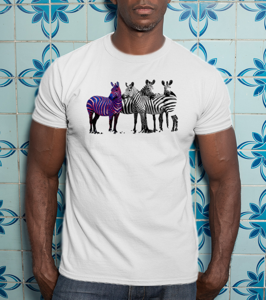 Buffalo Bills Zebra With Group Of Zebras In White And Black Stripes T-Shirt
