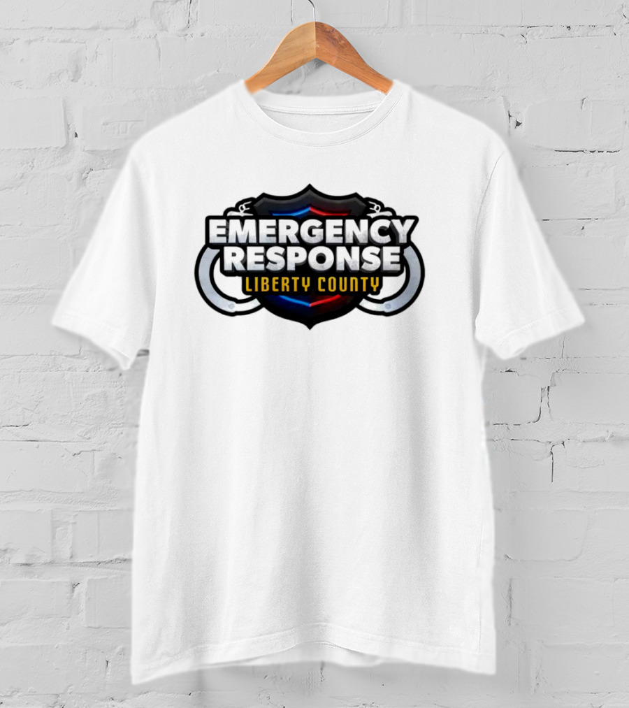 Emergency Response Liberty County Handcuff Shield Emblem T-Shirt