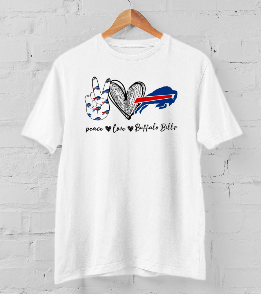 Peace Love Buffalo Bills Football Fan T-Shirt