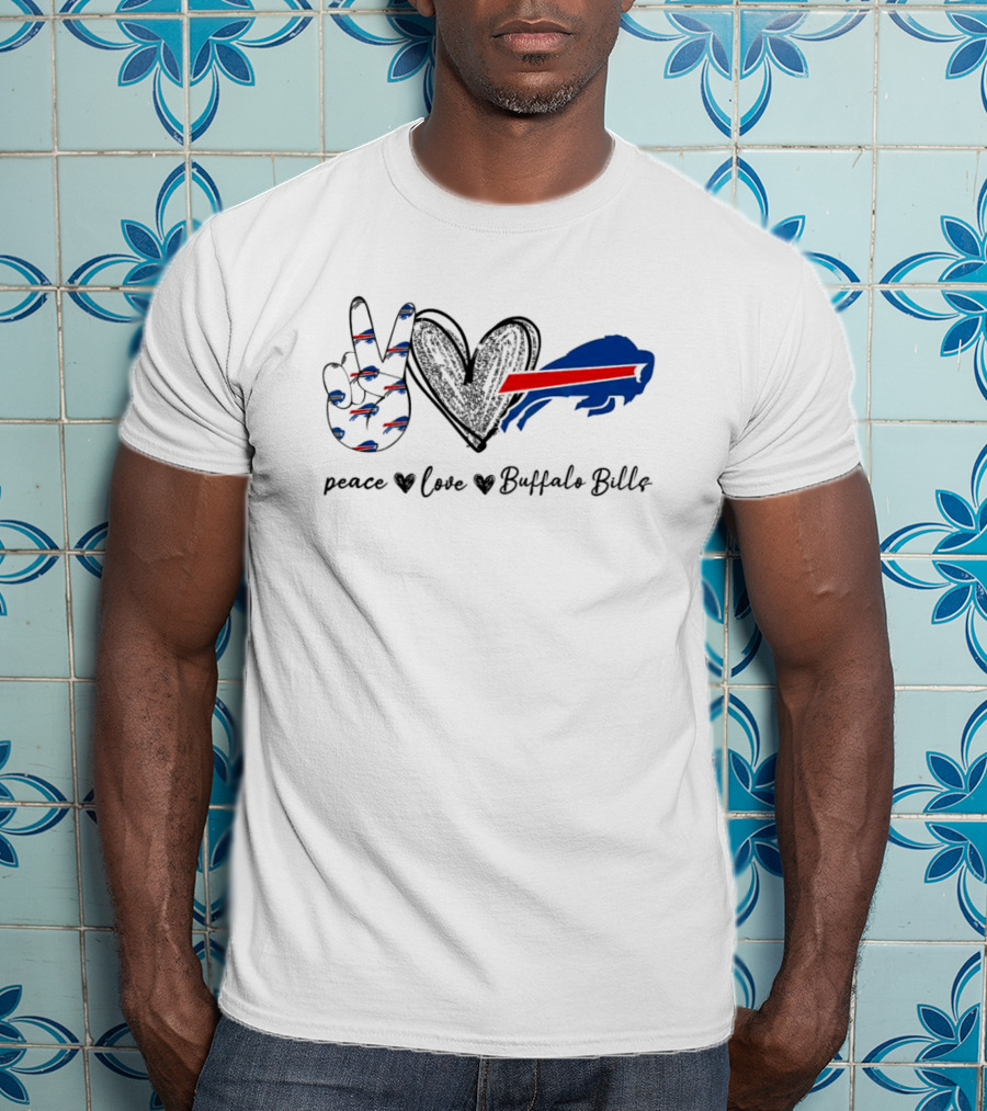 Peace Love Buffalo Bills Football Fan T-Shirt