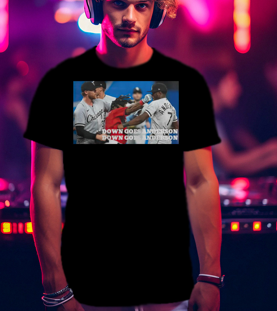 Down Goes Anderson Chicago Baseball Confrontation Scene T-Shirt