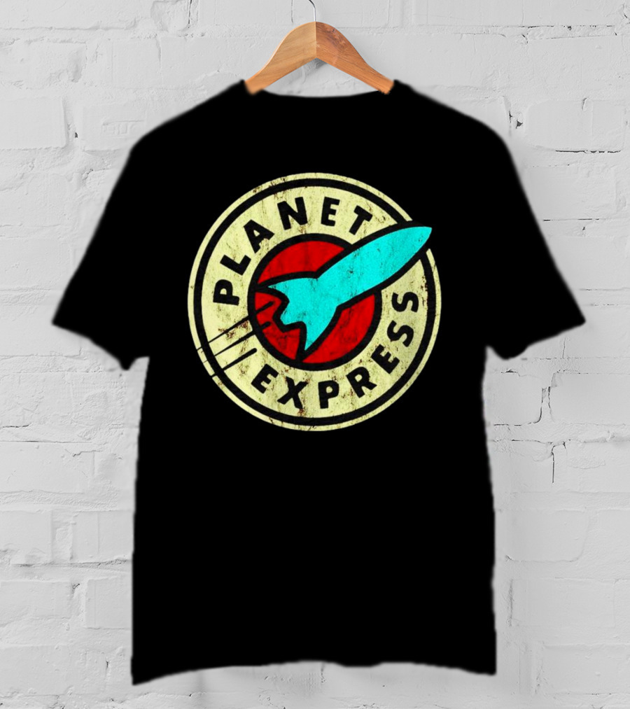 Futurama Retro Planet Express Vintage Rocket Emblem T-Shirt